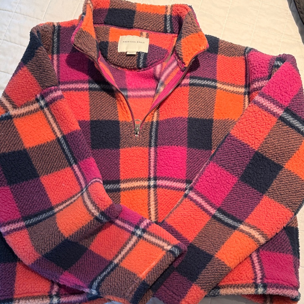 American Eagle Outfitters Vibrant Plaid Fleece